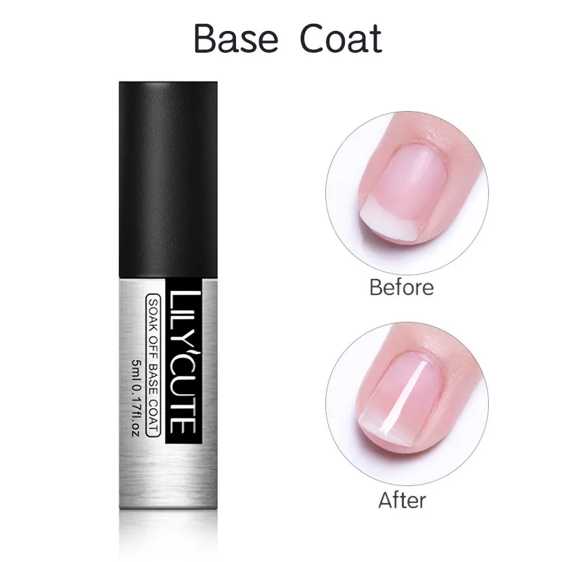 base coat LILYCUTE 5 мл Опаловый Гель-лак для ногтей замачиваемый УФ светодиодный Гель-лак долговечный полупрозрачный Гель-лак для ногтей маникюрный лак - Цвет: base coat