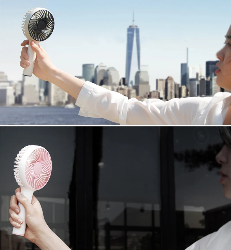 

Portable Mini Handheld USB Rechargeable Fan Air Cooler Ventilator Table/Desk Fan Detachable Base Third Gear For indoor/outdoor