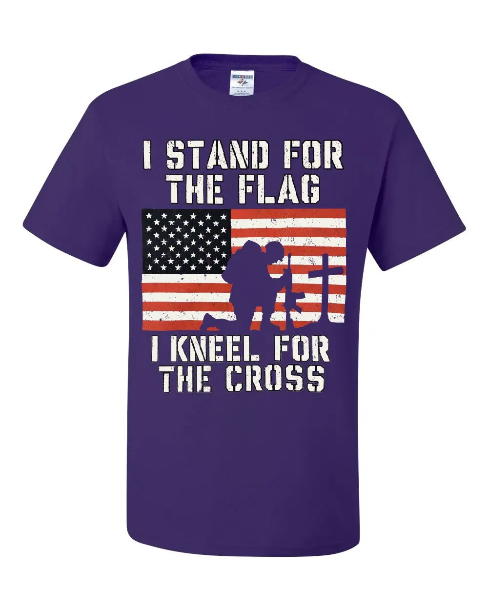 I Stand for the Flag Kneel Cross футболка патриотическая Военная крутая Повседневная с