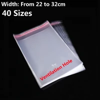transparent self adhesive resealable opp poly plastic packaging bag clear self sealing cellophane cello bags clothes packing bag