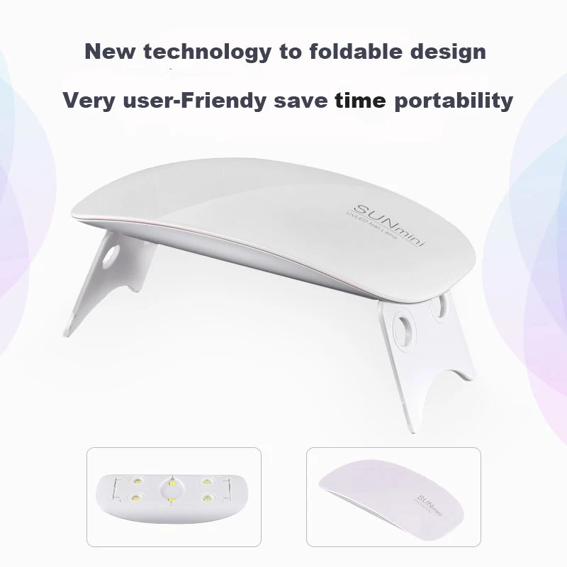 white SUNmini УФ-лампа для сушки ногтей 6 Вт Гель-лак для ногтей лампа для ногтей USB УФ-Гель-лак отверждающая машина портативный инструмент для дизайна ногтей - Цвет: white
