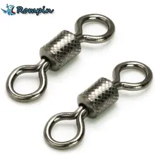 Rompin 50 шт./лот, Вертлюги для рыбалки, шариковый подшипник, поворотный с безопасной защелкой, твердые кольца, вертлюг для ловли карпа, аксессуары для рыбалки