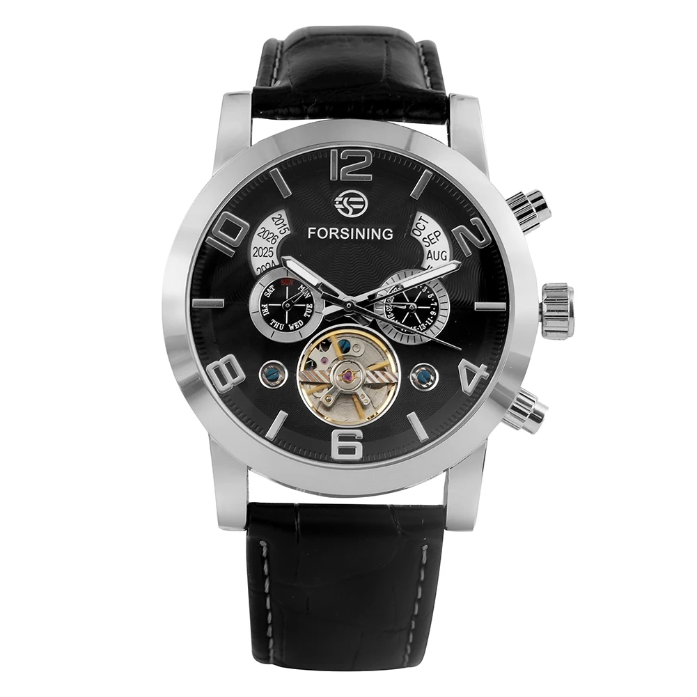 

Men's Fashion Automatic Mechanical Watch Tourbillon Stainless Steel Skeleton Practical Luminous Pointer Dial Wristwatch