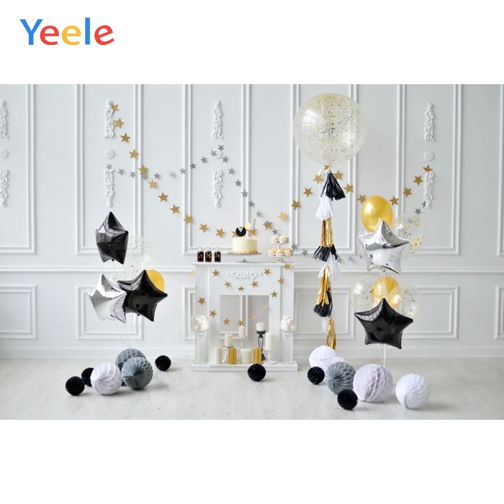 

Yeele Balloon Fireplace Scene Birthday Baby Newborn Photography Backgrounds Customized Photographic Backdrops For Photo Studio