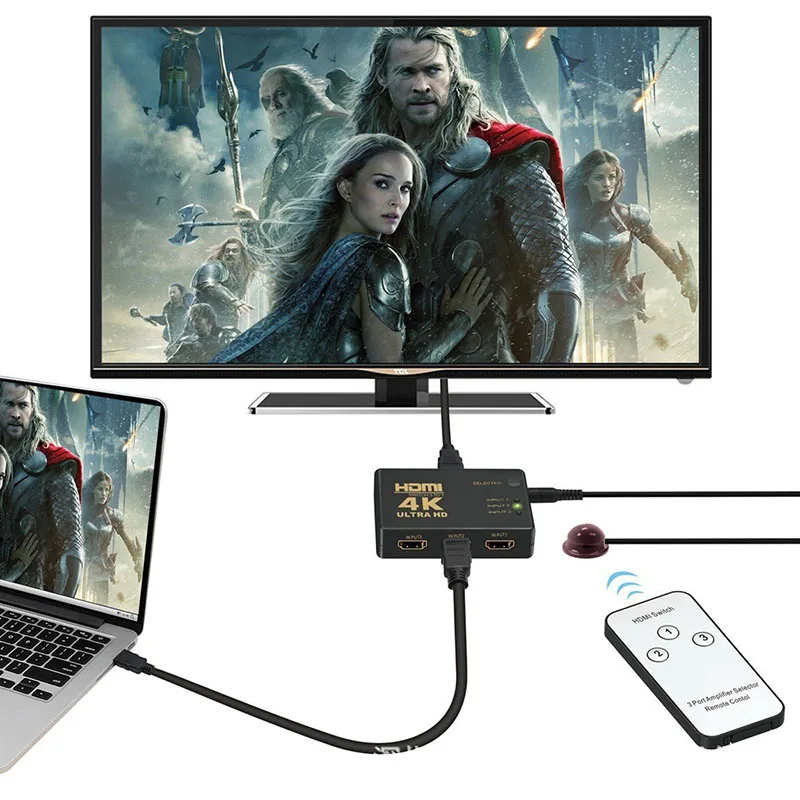 4K HDMI переключатель 3 в 1 выключатель с пультом дистанционного управления