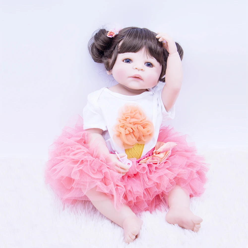 22 дюймов Bebes Кукла Reborn Girl полностью силиконовая виниловая reborn baby куклы
