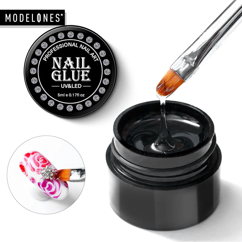 nail glue Modelones 5 г клей-карандаш для ногтей сверлильный гель прозрачный клей для украшения ногтей Быстросохнущий для УФ/светодиодный клей для ногтей маникюрные инструменты - Цвет: nail glue