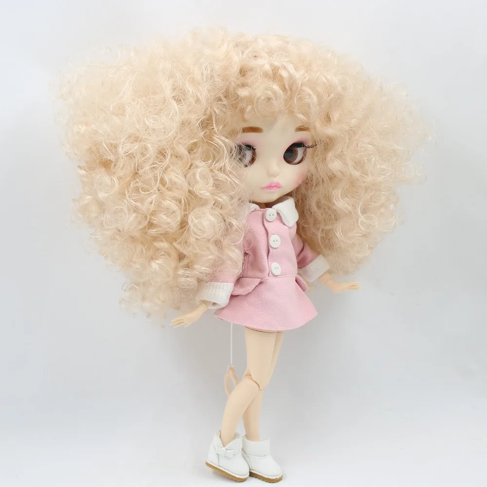 Кукла ICY DBS Blyth BL3139 блонд афро волосы резные губы матовое лицо с бровью сустав тело