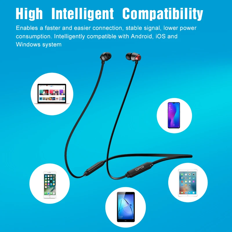 DFOI беспроводные наушники спортивные шейные Bluetooth Магнитная гарнитура с