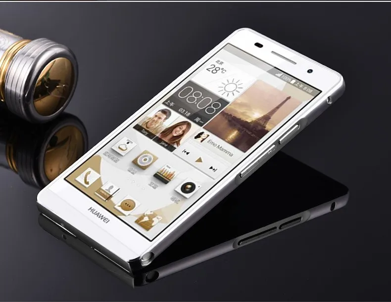Чехол для телефона huawei P7 p6 Электрический Алюминиевый металлический каркас зеркальная акриловая задняя крышка чехол для huawei Ascend huawei P7 крышка C