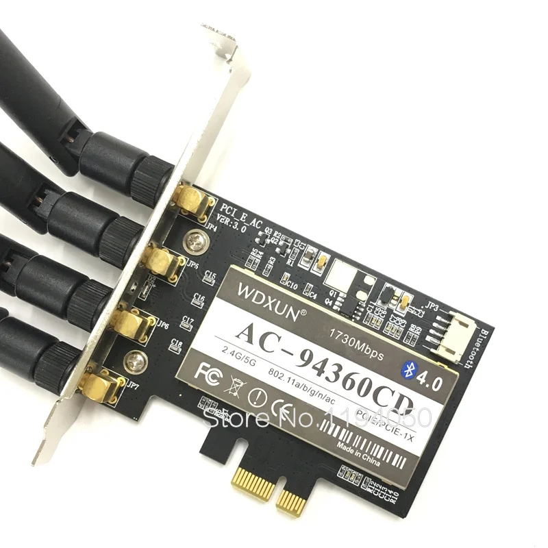 Broadcom BCM94360CD 1300 Мбит/с двухдиапазонный 2,4G/5G 802.11AC Настольный PCI-E беспроводная карта ПК Wifi адаптер Bluetooth 4,0