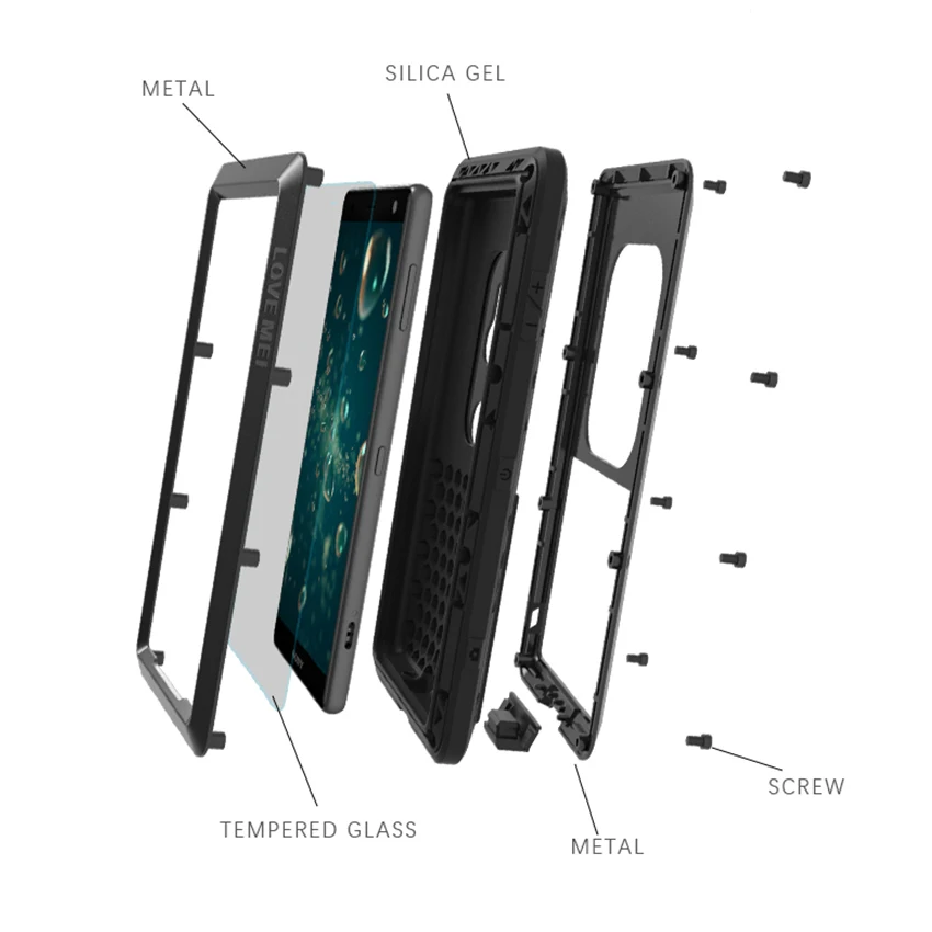Металлический Чехол Love Mei для Sony Xperia XZ3 XZ2 XZ1 Compact XA2 Ultra 1 10 Plus XZ Premium противоударный