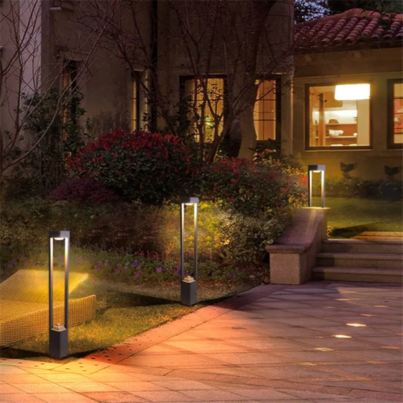10W Outdoor Bollard Garden Lights Landscape Led Lawn Lamps Waterproof Pathway Villa Courtyard Pillar Light Park Bollards Lamp