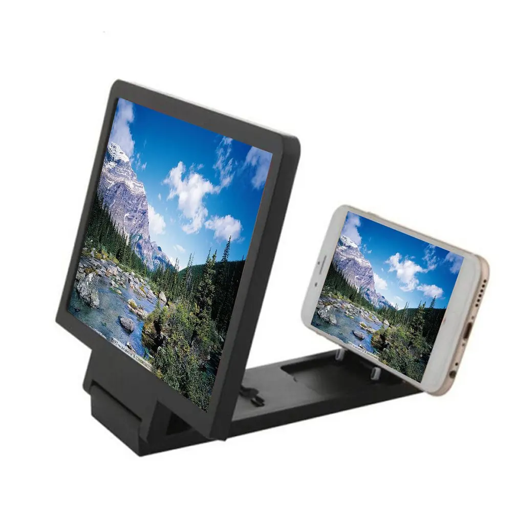 

3D Mobile Phone Screen Video Magnifier Folding Curved Enlarged Smartphone Movie Amplifying Projector Stand Bracket