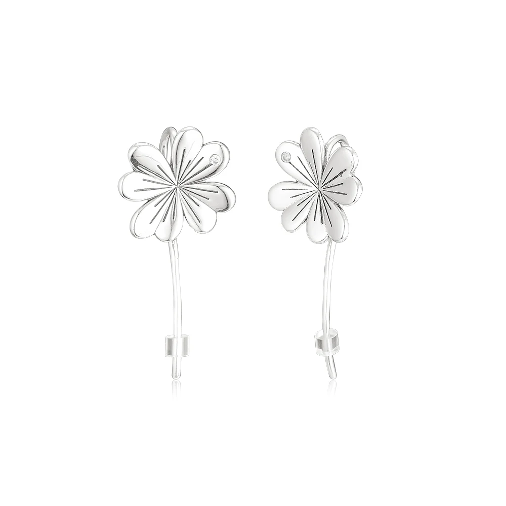 

CKK Silver 925 Jewelry Lucky Four-Leaf Clovers Hanging Studs Earrings For Women Sterling Silver Original Earring