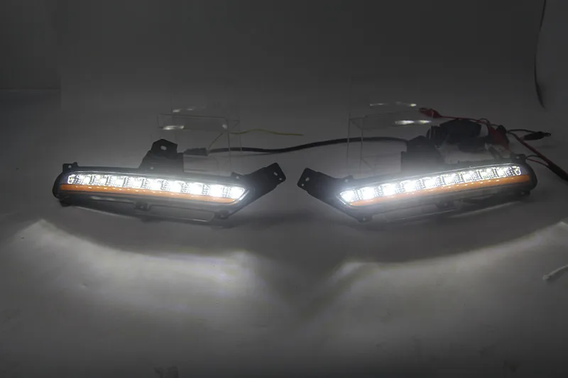 Автомобиль мигающий 2 шт. DRL Для KIA RIO K2 Габаритные огни Туман фара покрытие дневной Тюнинг автомобилей с указатели поворота