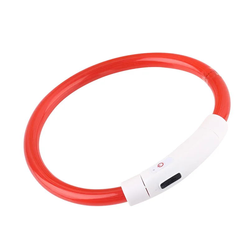 Зарядка через usb животное ошейник Перезаряжаемые светодиодный трубки мигает ночь ошейники Световой безопасности щенка Cat Воротник с Батарея ошейник ошейник для собак