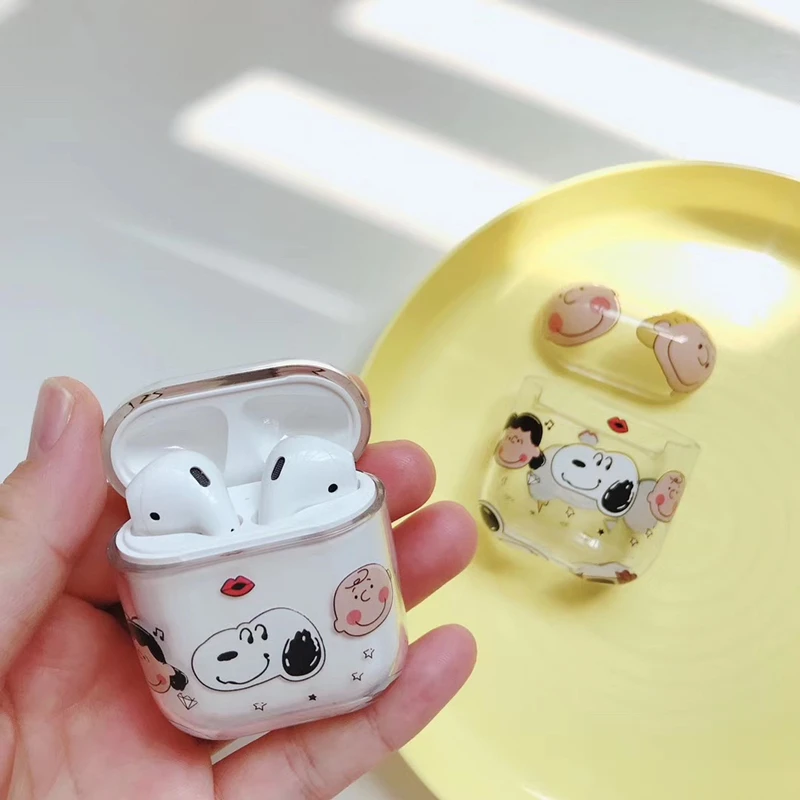 Для AirPods Pro мультфильм Charlie Peanuts собака Bluetooth гарнитура наушники Прозрачный жесткий чехол для AirPods 1 2 3 Крышка для наушников