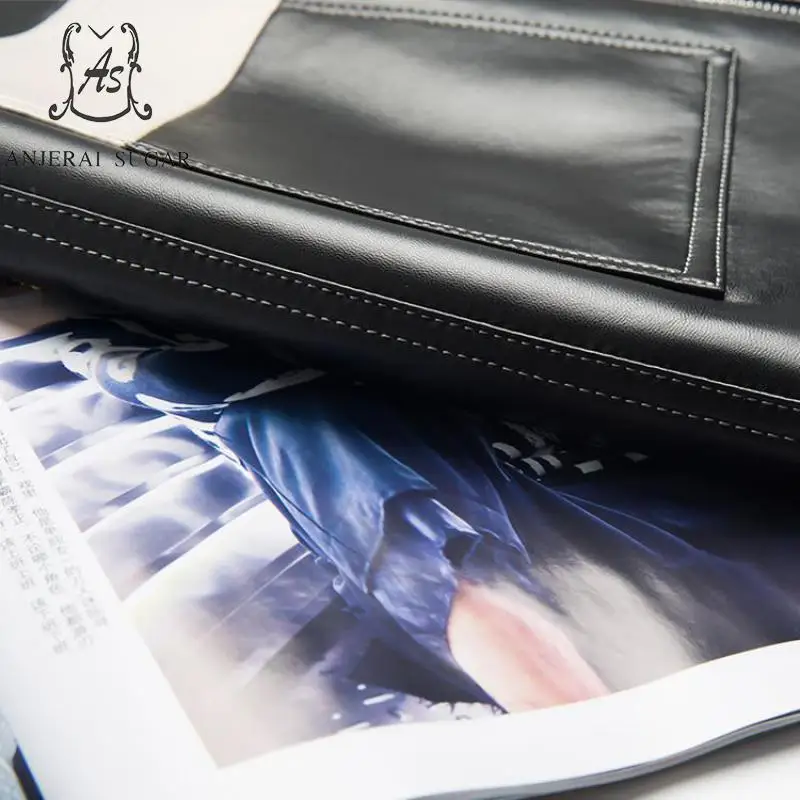 Осенне зимняя женская юбка из натуральной овечьей кожи короткая с высокой талией