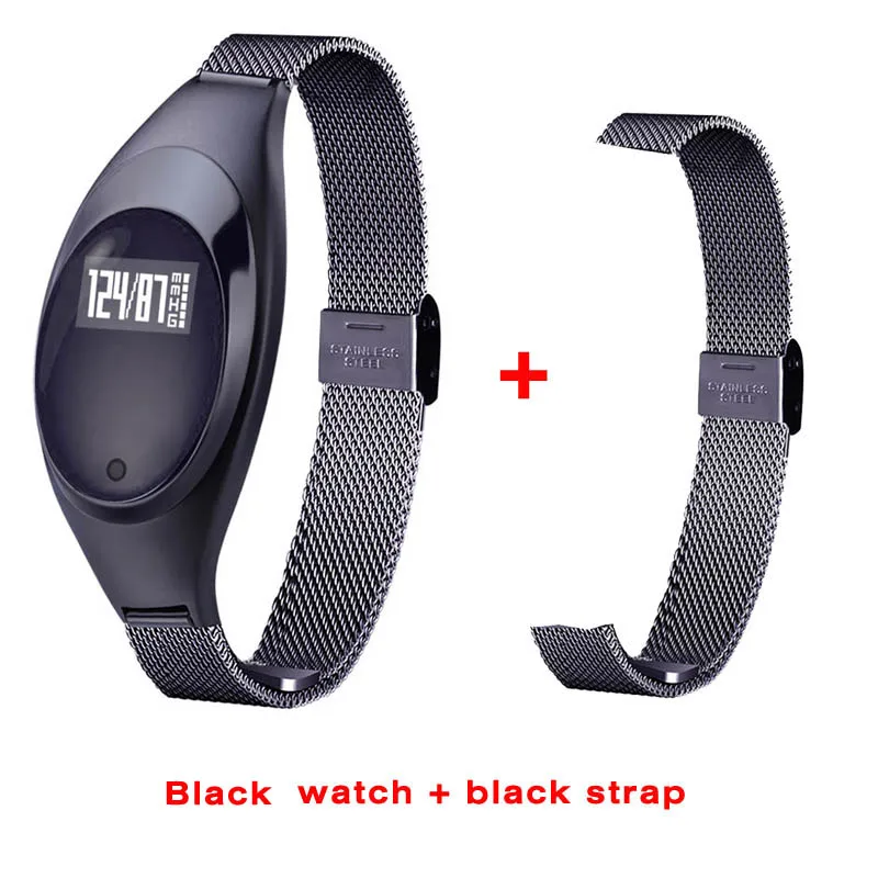 black add black Женские Смарт-часы Greentiger Z18, модный подарок для девушки, подруги, монитор сердечного ритма, смарт-браслет, измеритель артериального давления, шагомер, умные часы - Цвет: black add black