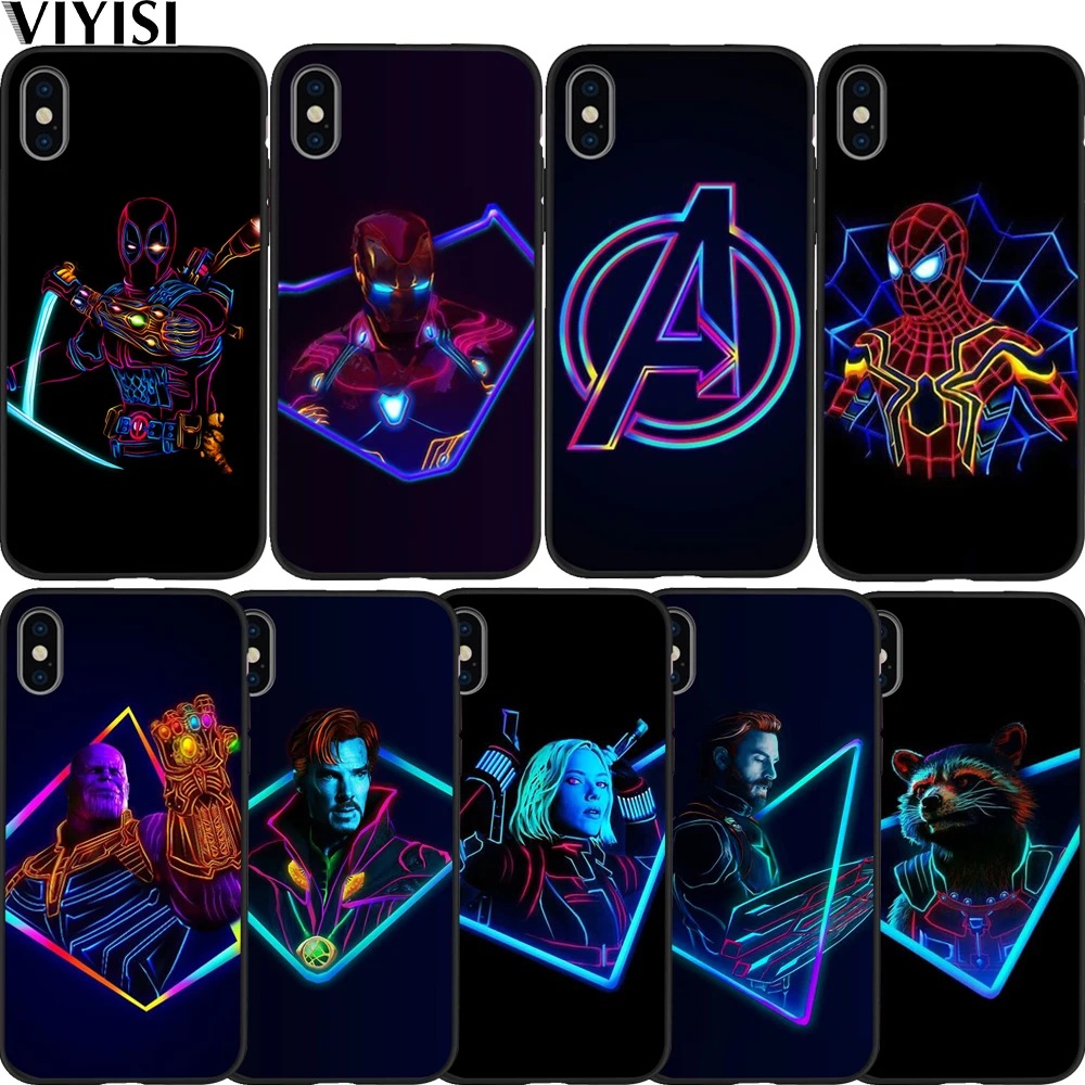 Роскошный чехол Marvel Мстители Супергерои Дэдпул Человек-паук для Apple iPhone X чехол 7 8 6 6S Plus 5 5S SE XS MAX XR Etui Coque