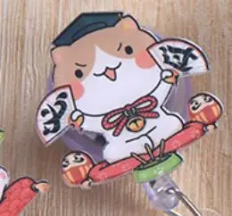 С изображением из мультфильма Lucky Cat раскладной держатель для бейджа ремешки кличка визитница держатель медсестры студент сотрудник карты клип офис - Цвет: See picture