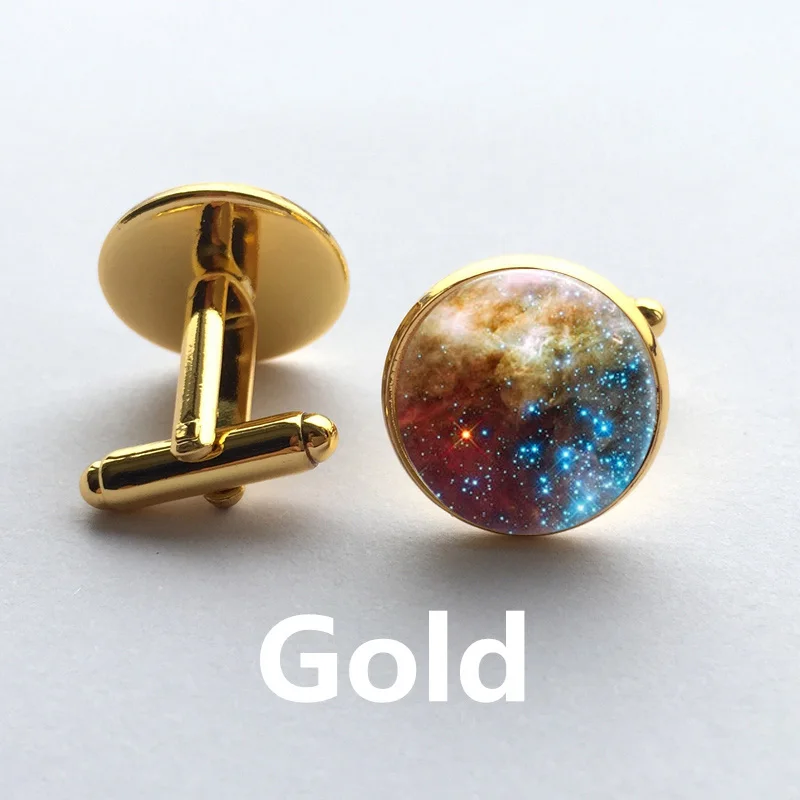 Стеклянные запонки в виде купола спиральные Галактики туманности космоса