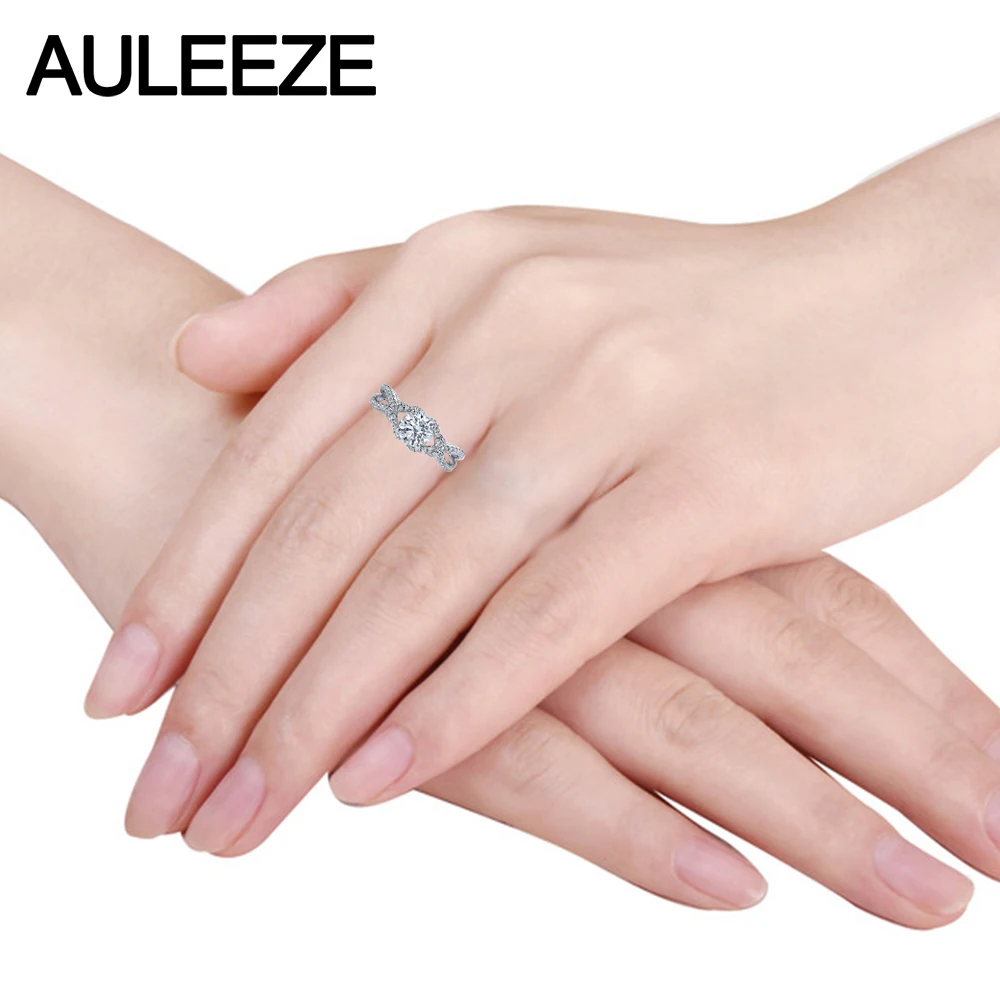 Кольцо обручальное из белого золота с муассанитом 1 карат 14 к | Украшения и