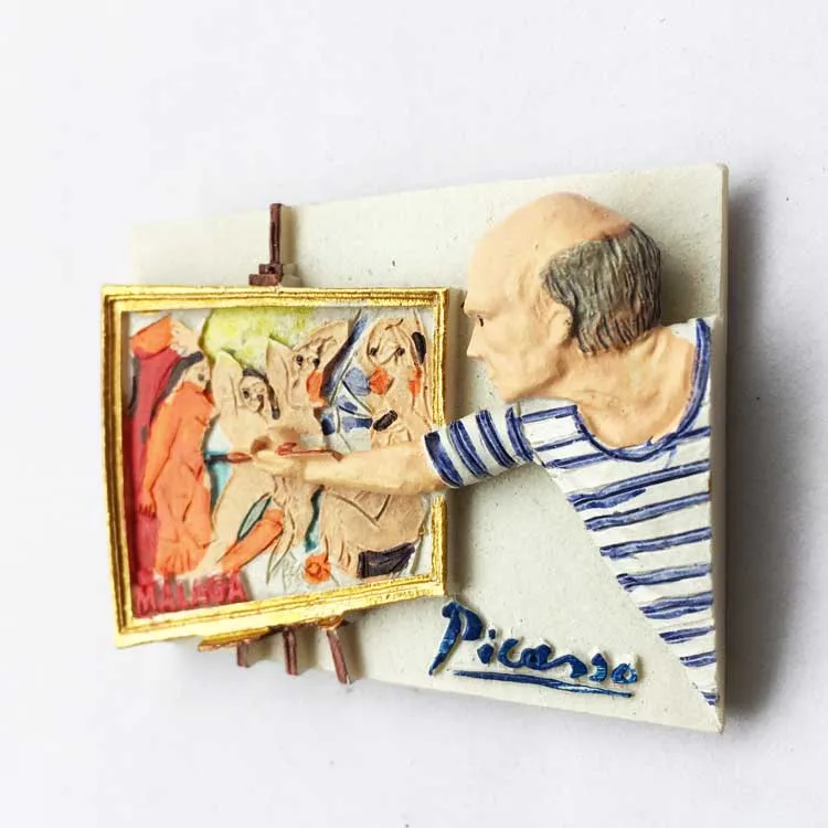 Ручной работы смолы 3D Испания живописец Пикассо магниты на холодильник туристический сувенир холодильник магнитные наклейки домашний декор