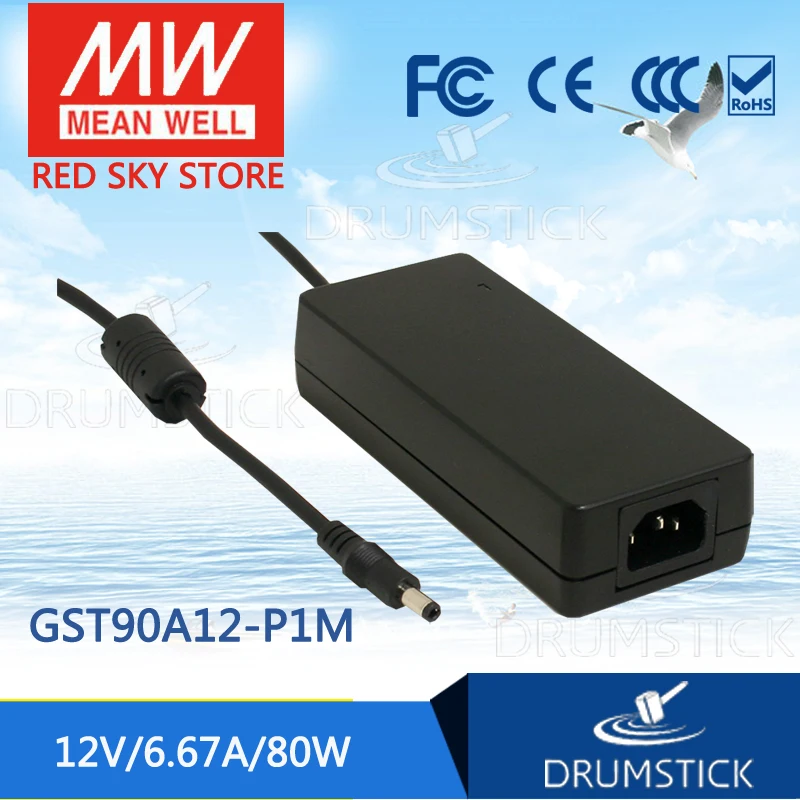 (Только 11 11) Средняя GST90A12-P1M скважин (5 шт.) 12 В 6.67A GST90A в 80 Вт AC-DC Высокая надежность