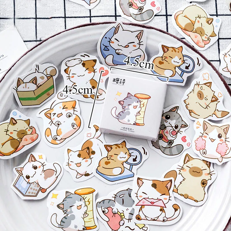 2 45 шт. милый кот наклейки Kawaii Канцелярские бумажные наклейки пуля журнал наклейки для детей DIY дневник в стиле Скрапбукинг Декор поставки - Цвет: 2