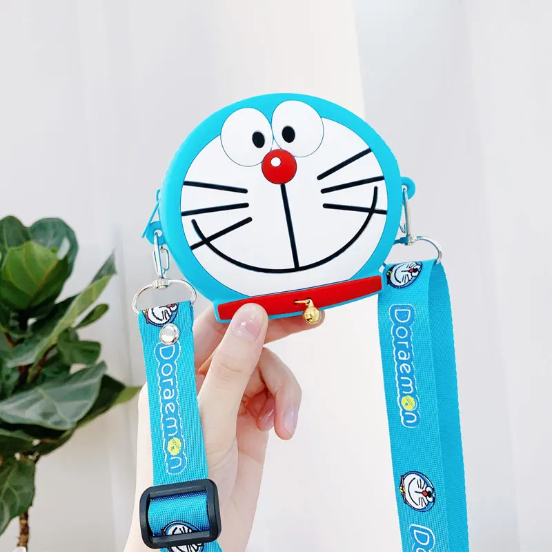 Универсальный чехол, сумка, милый кошелек Doraemon для печенья, сумка для airpods, монета, губная помада, сумка на плечо, подарок ребенку+ лямки