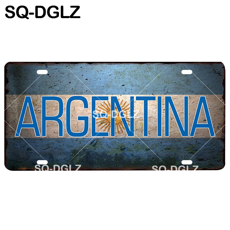 [SQ-DGLZ] швеция/бразилия/аргентина/канада/польша/корея/хорватия/америка национальный флаг металлический знак настенный декор металлические поделки таблички - Цвет: 0555