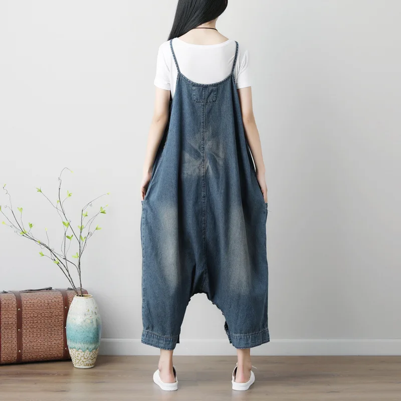 Женские комбинезоны с шаговым швом мешковатые брюки подтяжками комбинезон из