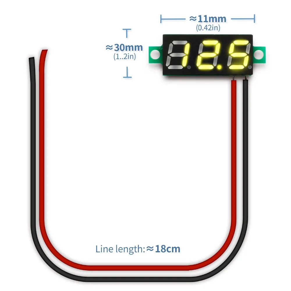 0 28 дюймов 2 5 V 30V Мини цифровой вольтметр Напряжение метр тестер LED Экран