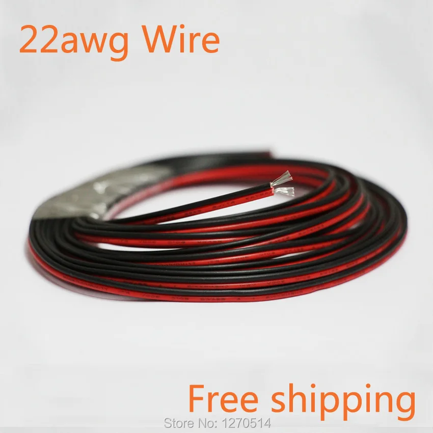 8 м/лот 2 контактный красный черный кабель из луженой меди 22AWG изолированный ПВХ