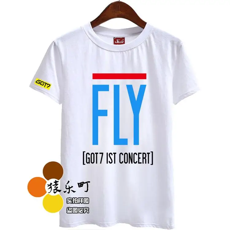 Модная летняя футболка kpop got7 с коротким рукавом и круглым вырезом|loose t-shirt|fashion