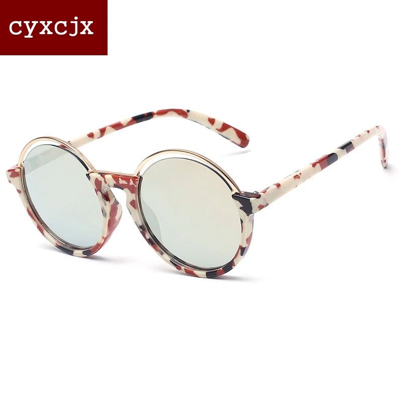 2017 круглый Защита от солнца Очки новые заклепки половина из металла