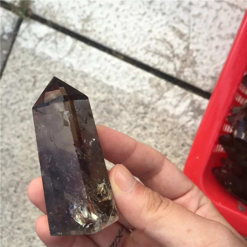 Горячая распродажа! Натуральный кристалл дымчатого кварца волшебная палочка