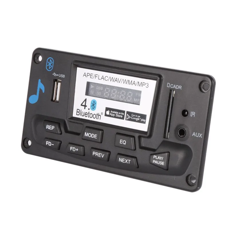 4,0 Bluetooth MP3 декодирующая плата модуль LED 12 В DIY USB/SD/MMC APE FLAC WAV DAE декодер запись mp3-плеер AUX FM переключатель папок