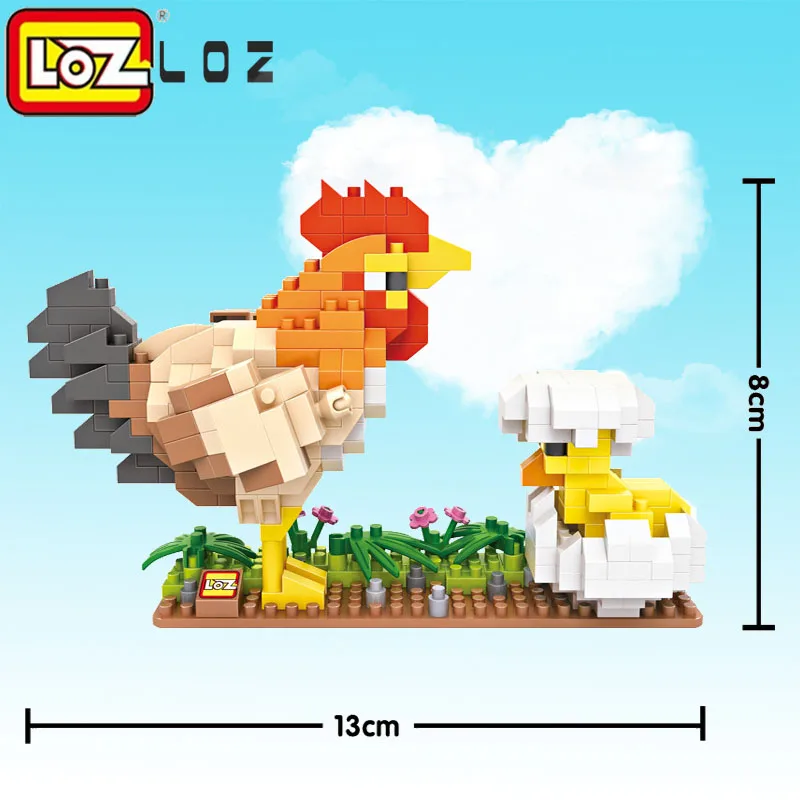 LOZ алмазные блоки для птиц модель Hen Chick павлин Орел попугаи сборочные игрушки