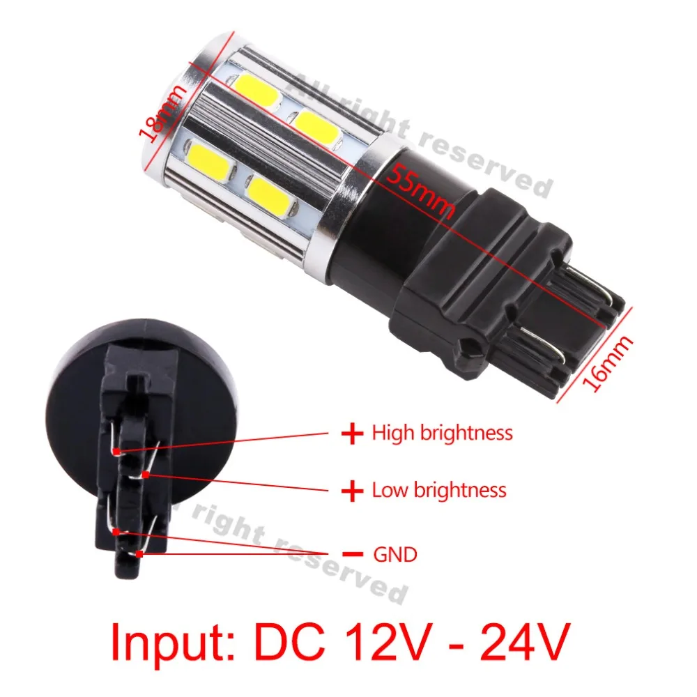 Светодиодный фонарь T25 2 шт. 3157 3156 3057 P27/7 вт светодиодный 12 SMD задний стоп сигнал