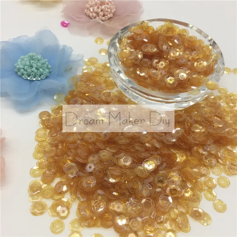 3000pcs(50g)4/6/8mm Cup Loose Sequins in Transparent Coffee Paillette Sewing Wedding Craft Kids DIY Garment Accessories Confetti | Дом и сад