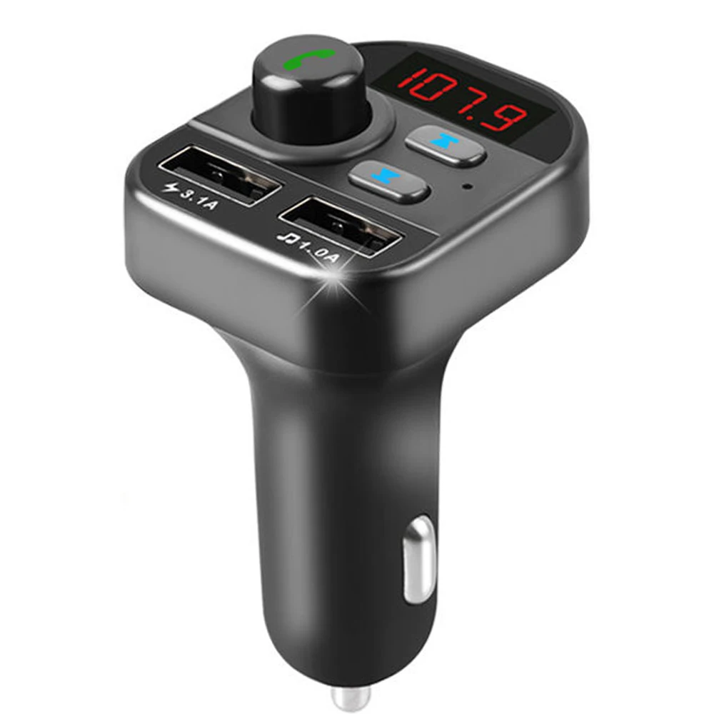 JINSERTA Bluetooth FM передатчик модулятор Dual USB зарядное устройство громкой связи