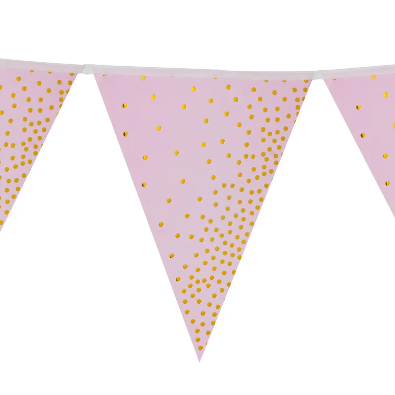 12pcs flag pink Многоцветный розовый синий черный белый бронзированный горошек праздничный набор столовой посуды одноразовые чашки пластины бумажные полотенца вечерние принадлежности - Цвет: 12pcs flag pink