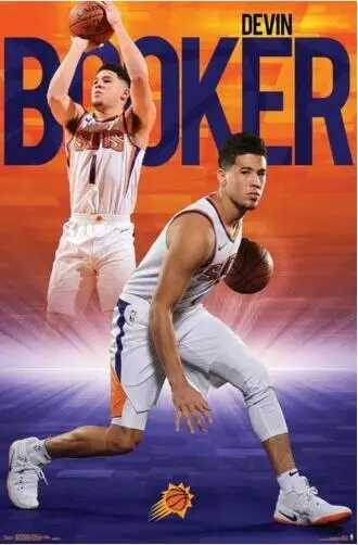 DEWIN BOOKER баскетбольный Шелковый постер декоративная стена краска 24x36 дюймов | Дом и
