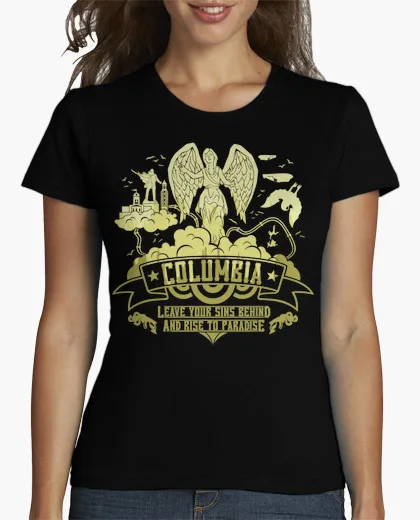 Лето Горячая Продажа женская футболка короткий О шеи Bioshock Письмо Трикотажные