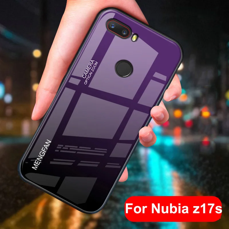 Coque для Nubia z17s чехол градиент закаленное стекло + чехол с мягкими краями для Nubia z17 s мечта стекло чехол s nubia z17s nx595j оболочки