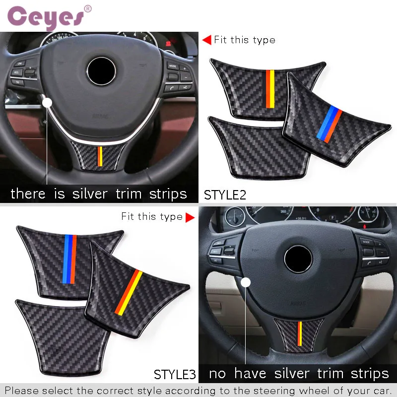 Наклейки на руль Ceyes чехол для Bmw M Stripe 5 Series E60 E61 2004-2010 F10 F18 | Автомобили и мотоциклы