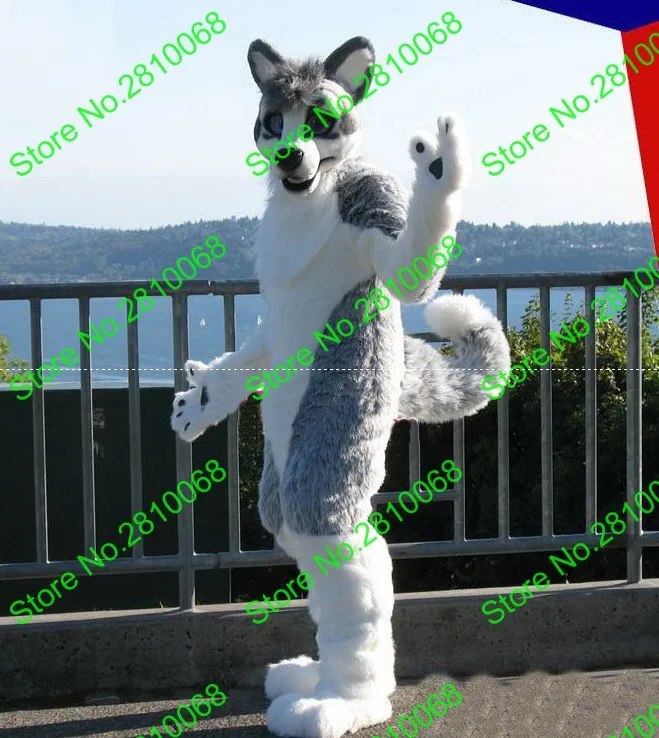 Эва шлем роскошный плюшевый имитация меха серый волк талисманы костюмы реквизит